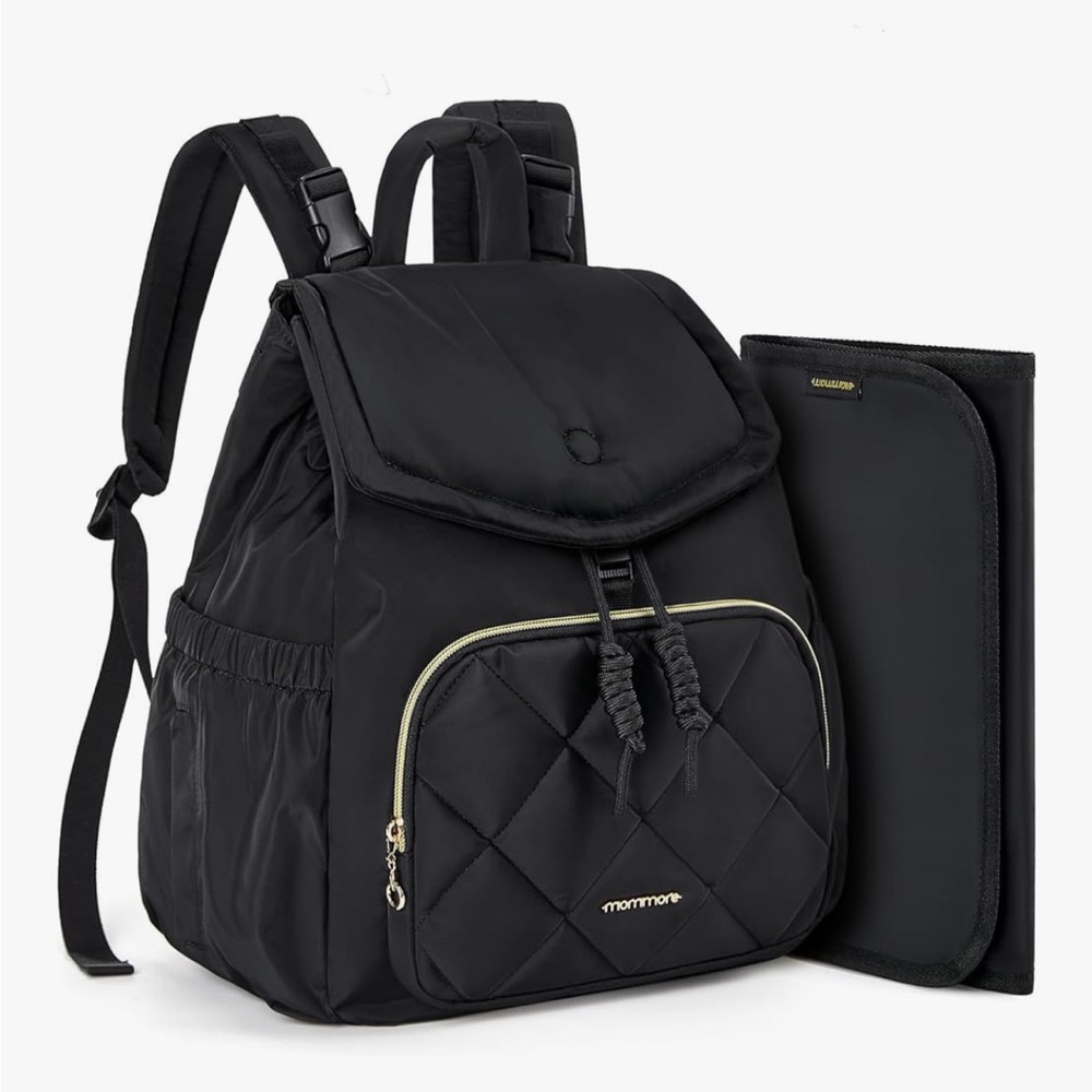 Black Quilted Baby Backpack